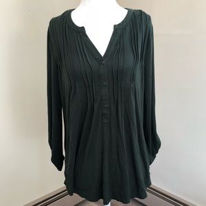 Price⬇️ 3/4 Rolled-Sleeve Pin-tuck Shirt